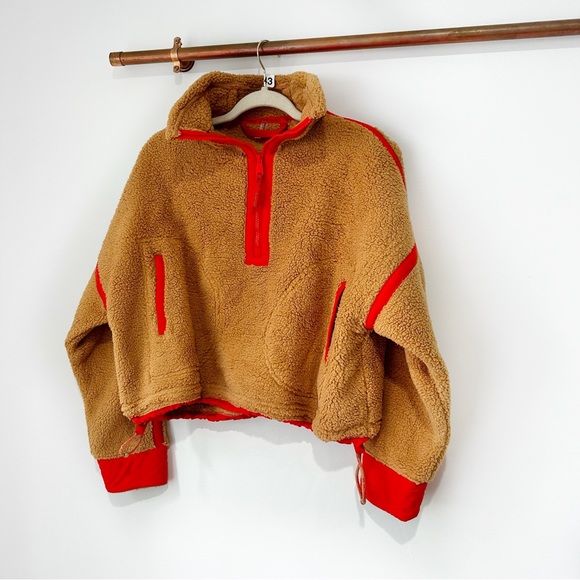 Free People Jackets & Blazers - NEW Rare Free People Mountain High Half Zip Sherpa Pullover